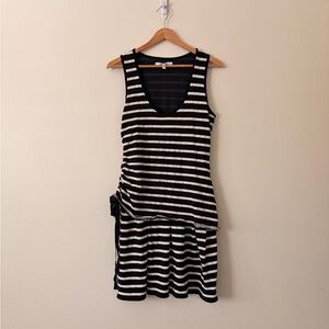 10 Crosby Derek Lam  Stripe Jersey Dress in Black Cream S